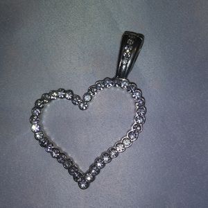 Sterling silver and rhinestone heart pendant